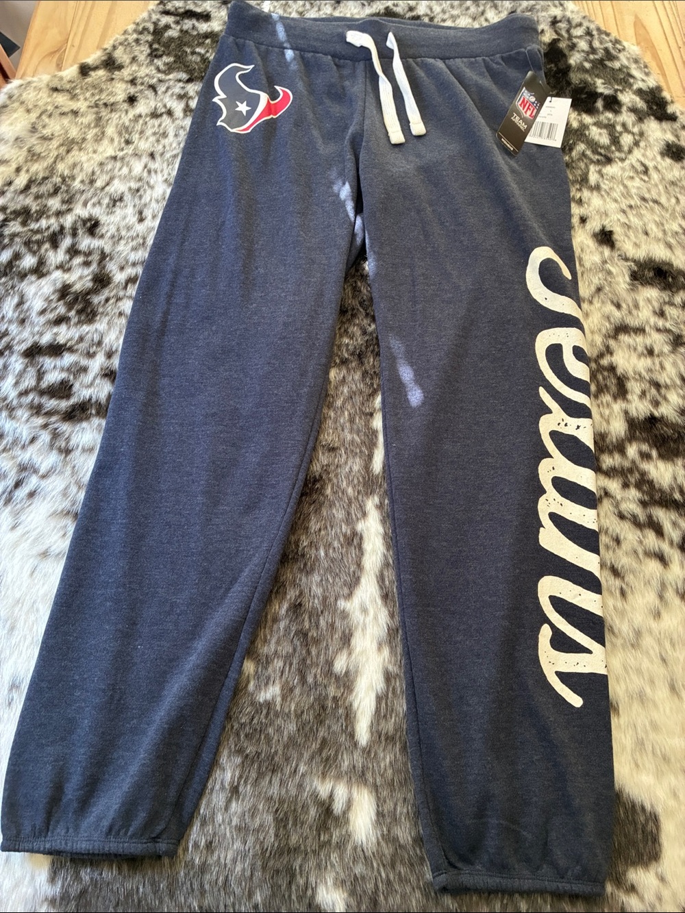 NFL Navy Houston Texans Jogger Sweatpants with Team Script
